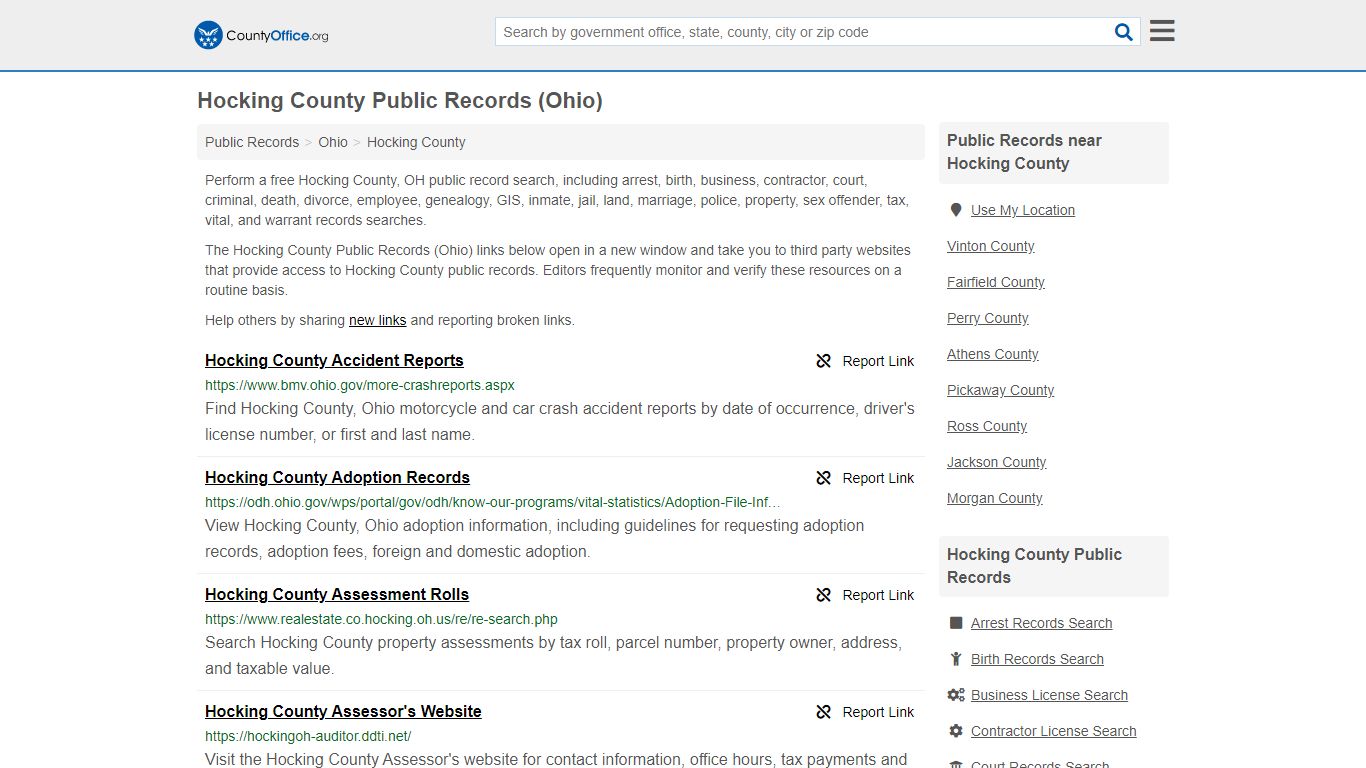 Public Records - Hocking County, OH (Business, Criminal ...